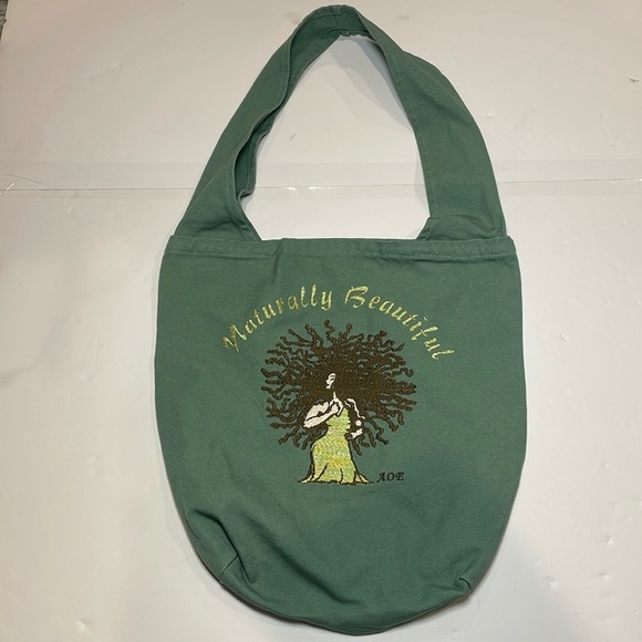 Naturally Beautiful Green 100% Cotton Tote - Picture 1 of 10